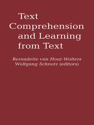 cover image of Text Comprehension and Learning